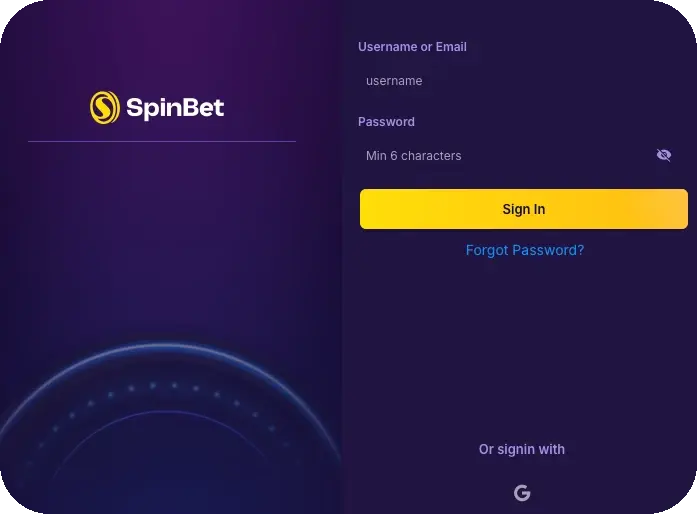 spin bet login
